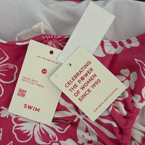 NWT Roxy One Shoulder One Piece Swimsuit Cutout Size Medium Beach Classic NEW - Picture 8 of 16